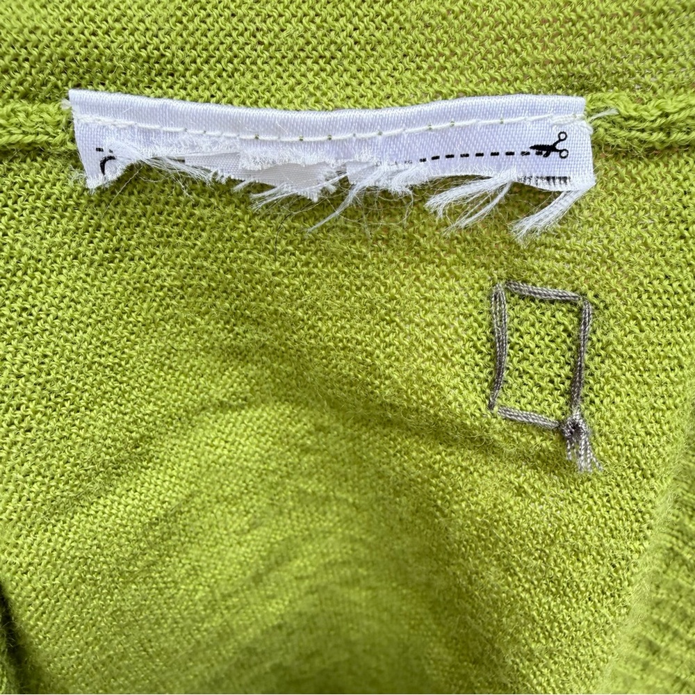 Smartwool Merino Wool V-Neck Sweater Green Chartreuse Knit Pullover Men’s Medium - Picture 8 of 8